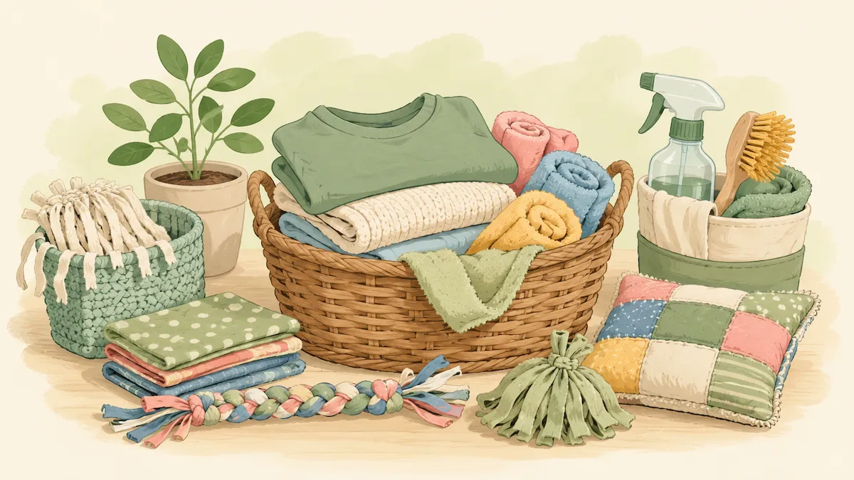 Jak využít starý textil v domácnosti a ušetřit za úklid